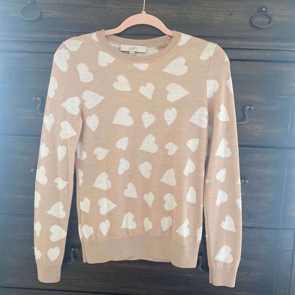 Ann Taylor Loft Heart Sweater